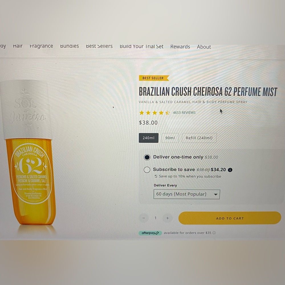 Brazilian Crush cherirosa 62 perfume mist